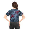 Crimson Tether Abstract Crop Tee