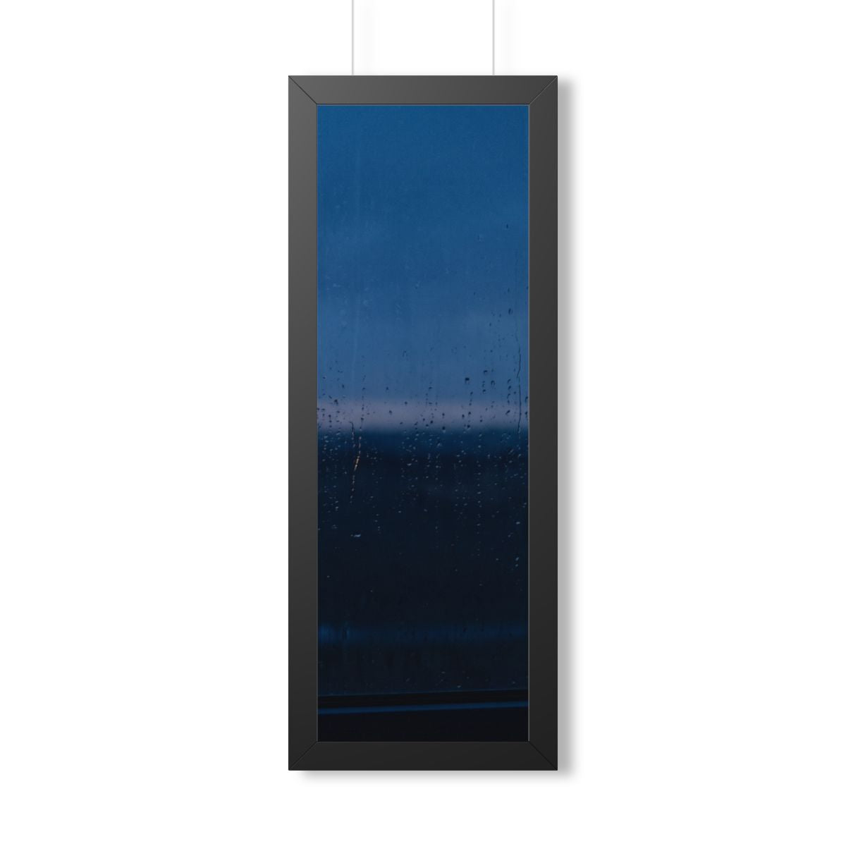 Framed Vertical Poster - Rainy Dusk Silhouette — Black... |...