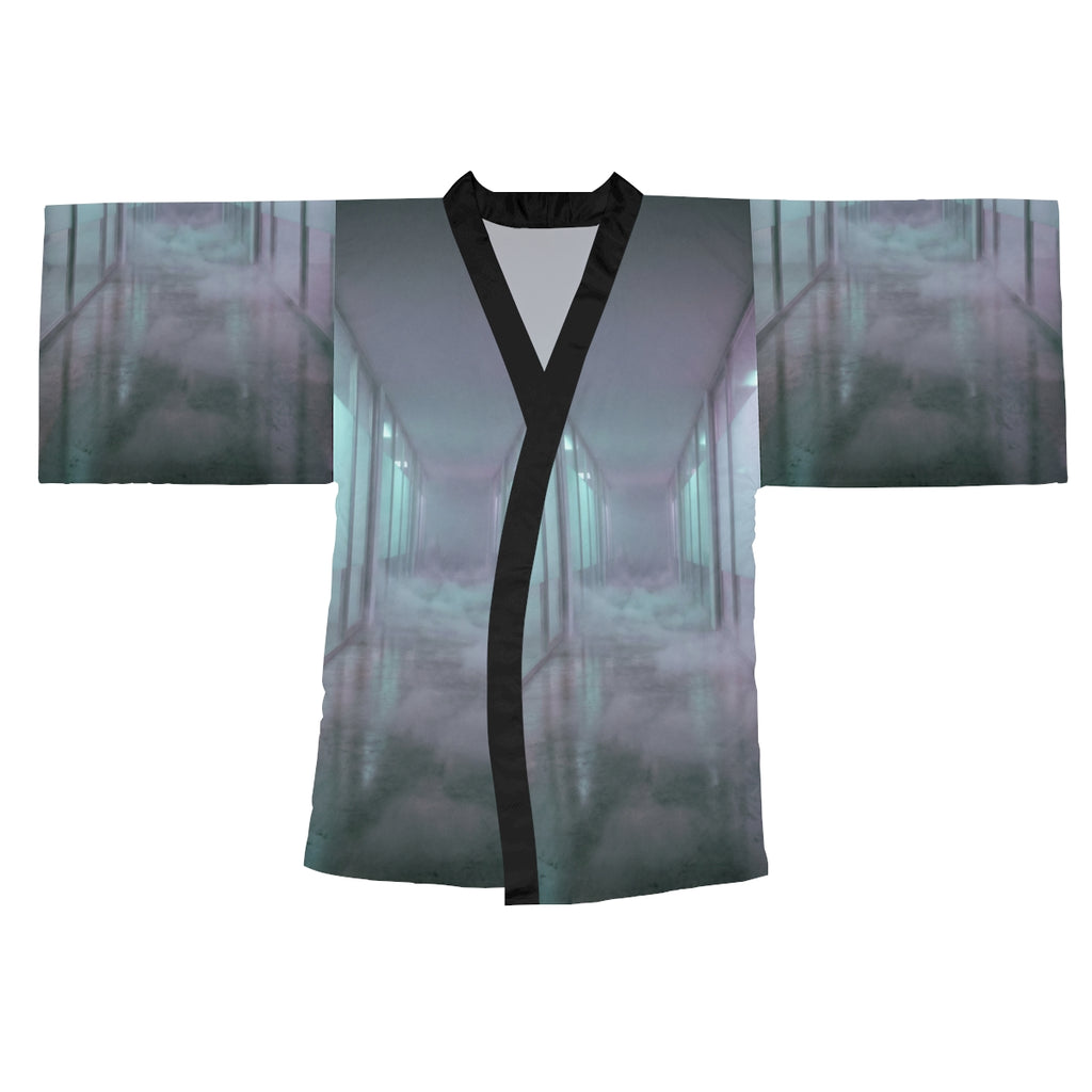 Long Sleeve Kimono Robe - Liminal Corridor Fog Art Print |...