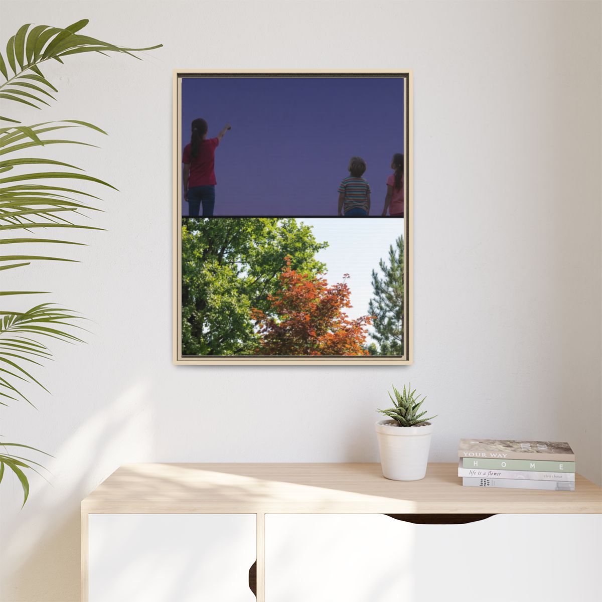 Matte Canvas, Framed - Stardust & Forest Discovery — Natural...