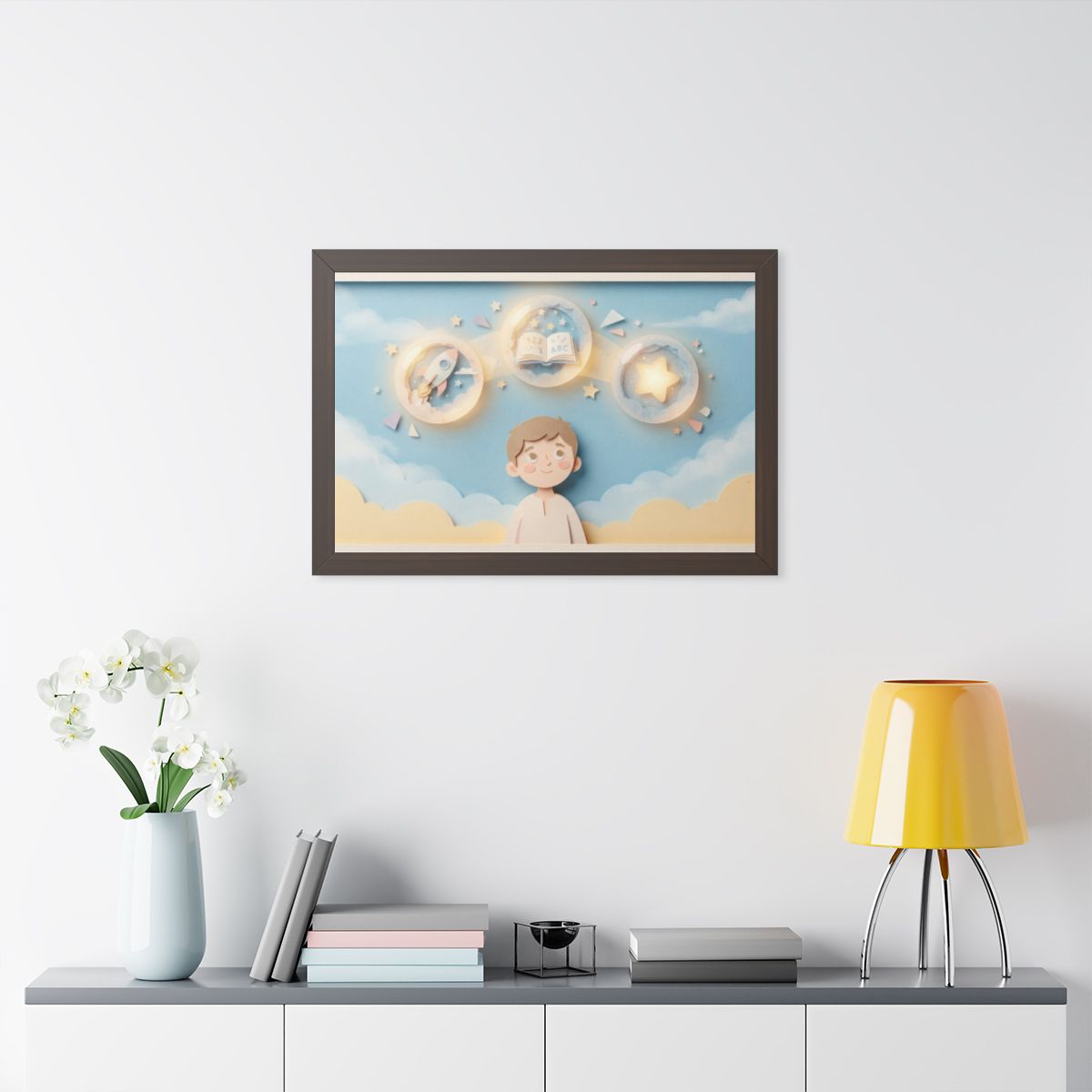 Framed Horizontal Poster - Sky Wonder — Walnut (14×11... |...