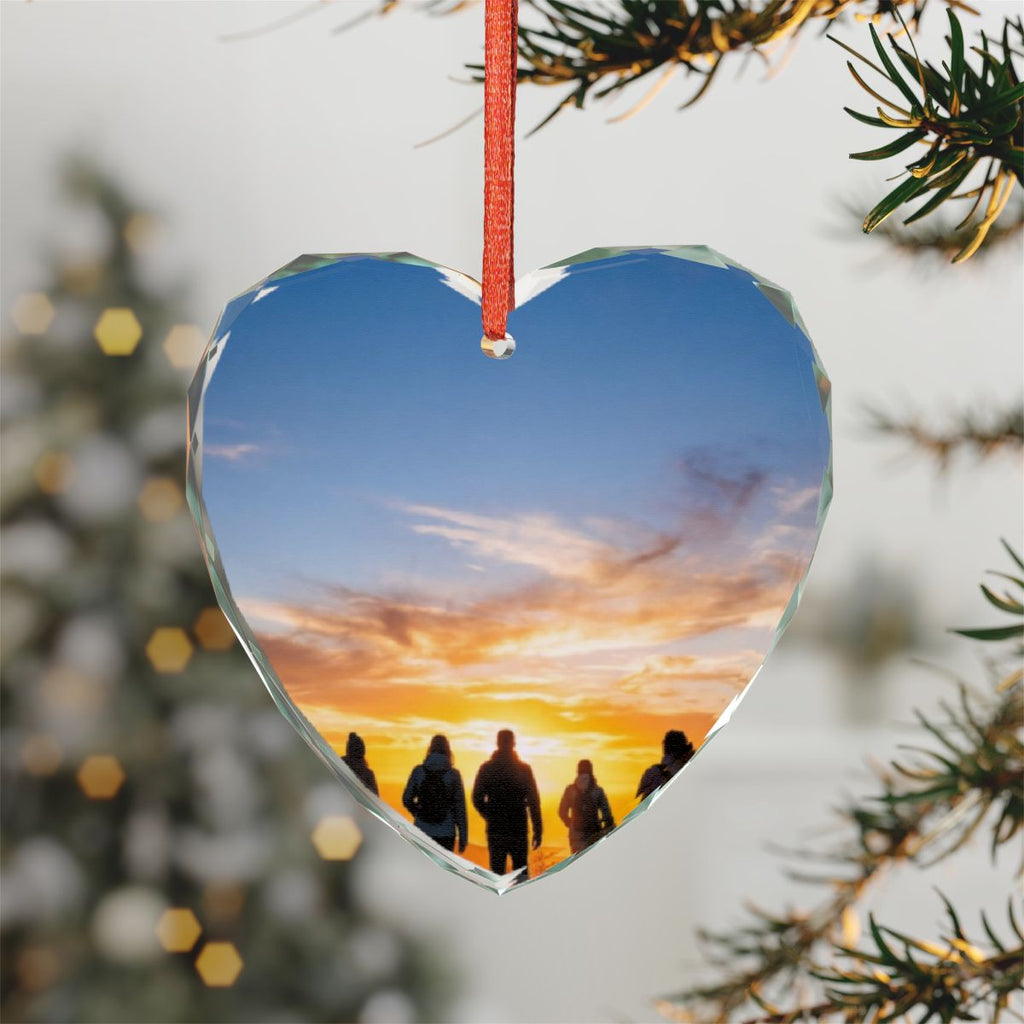 Crystal Glass Ornament - Golden Hour Sunset Hike - Mystic......