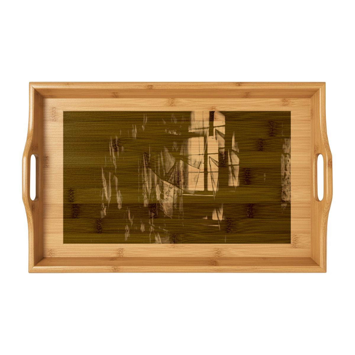 Bamboo Serving Tray - Spectral Veils | Echovira Gallery