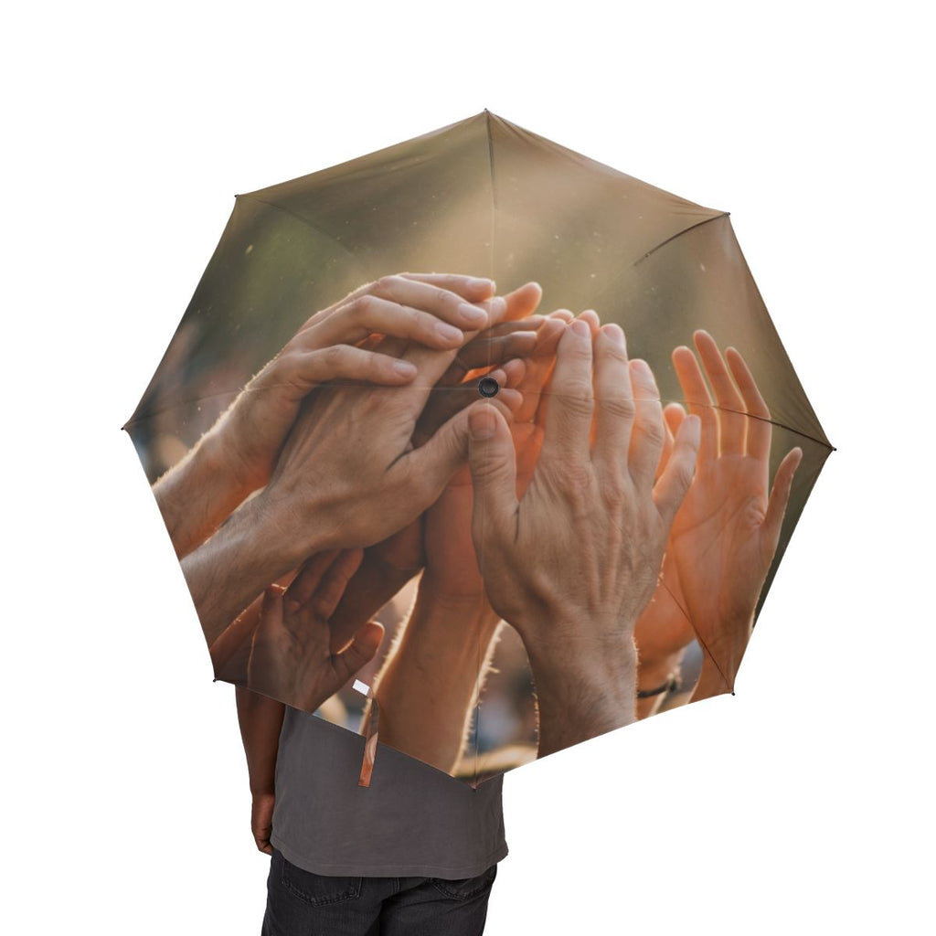 Semi-Automatic Foldable Umbrella - Golden Rays of Unity Wall...