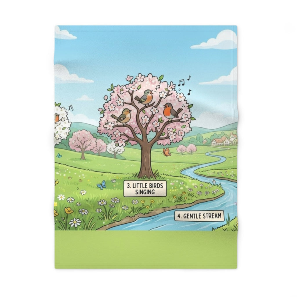 Soft Fleece Baby Blanket - Spring Meadow | Echovira Gallery