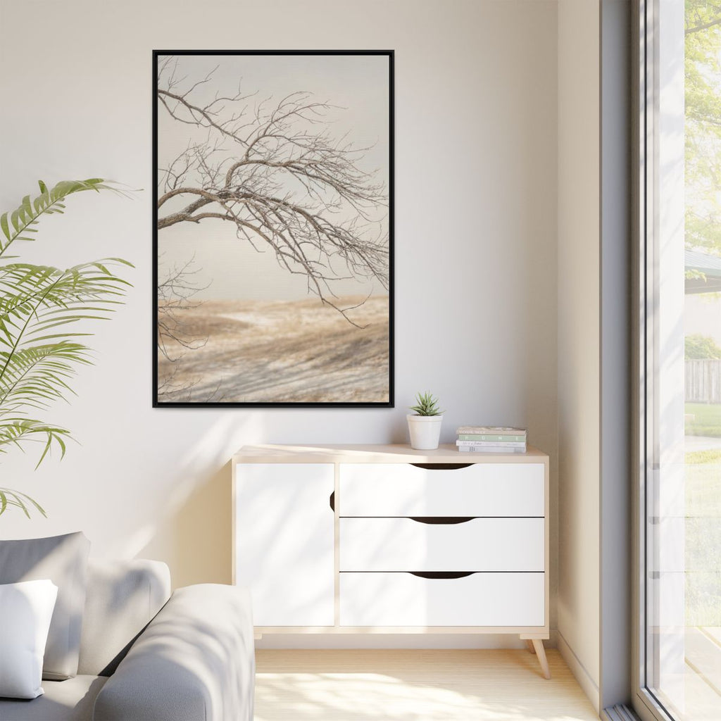 Matte Canvas, Framed - Winter Branch Solitude Landscape —......