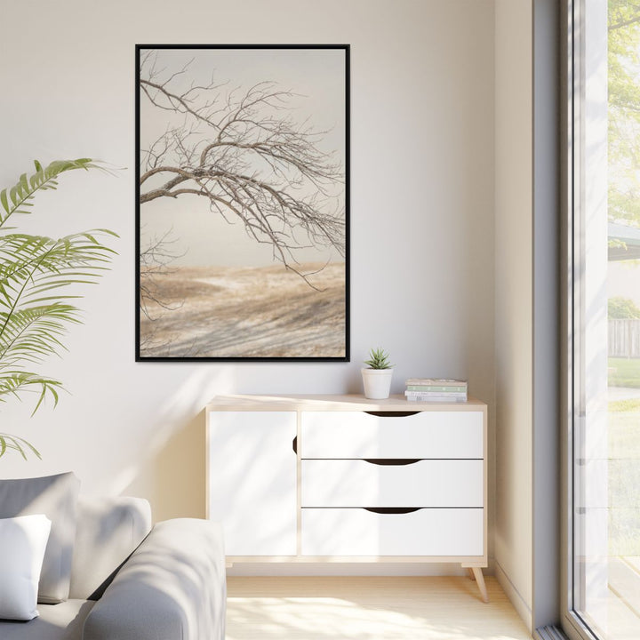 Matte Canvas, Framed - Winter Branch Solitude Landscape — Black / 1.25" (8×10, 9×12, 11×14, 12×16, 10×20, 12×18, 16×20, 16×24, 18×24, 12×36, 20×24, 16×32, 20×30, 24×30, 24×32, 16×48, 24×36, 24×48, 30×40, 20×60, 32×48, 30×60 & 40×60)