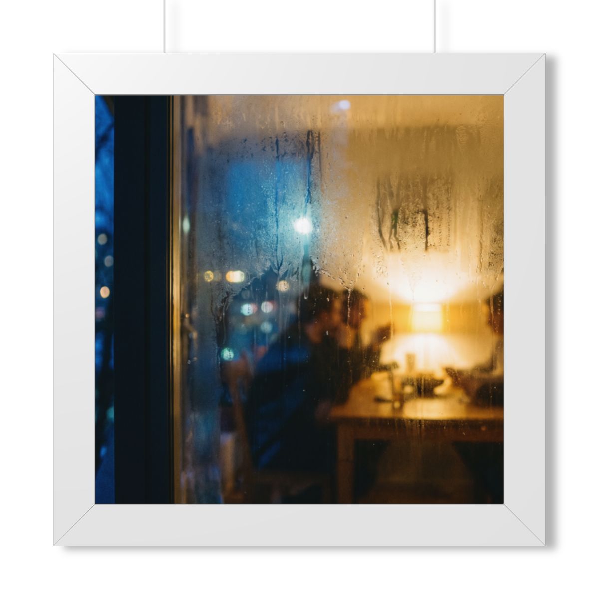 Framed Horizontal Poster - Twilight Gathering — White... |...