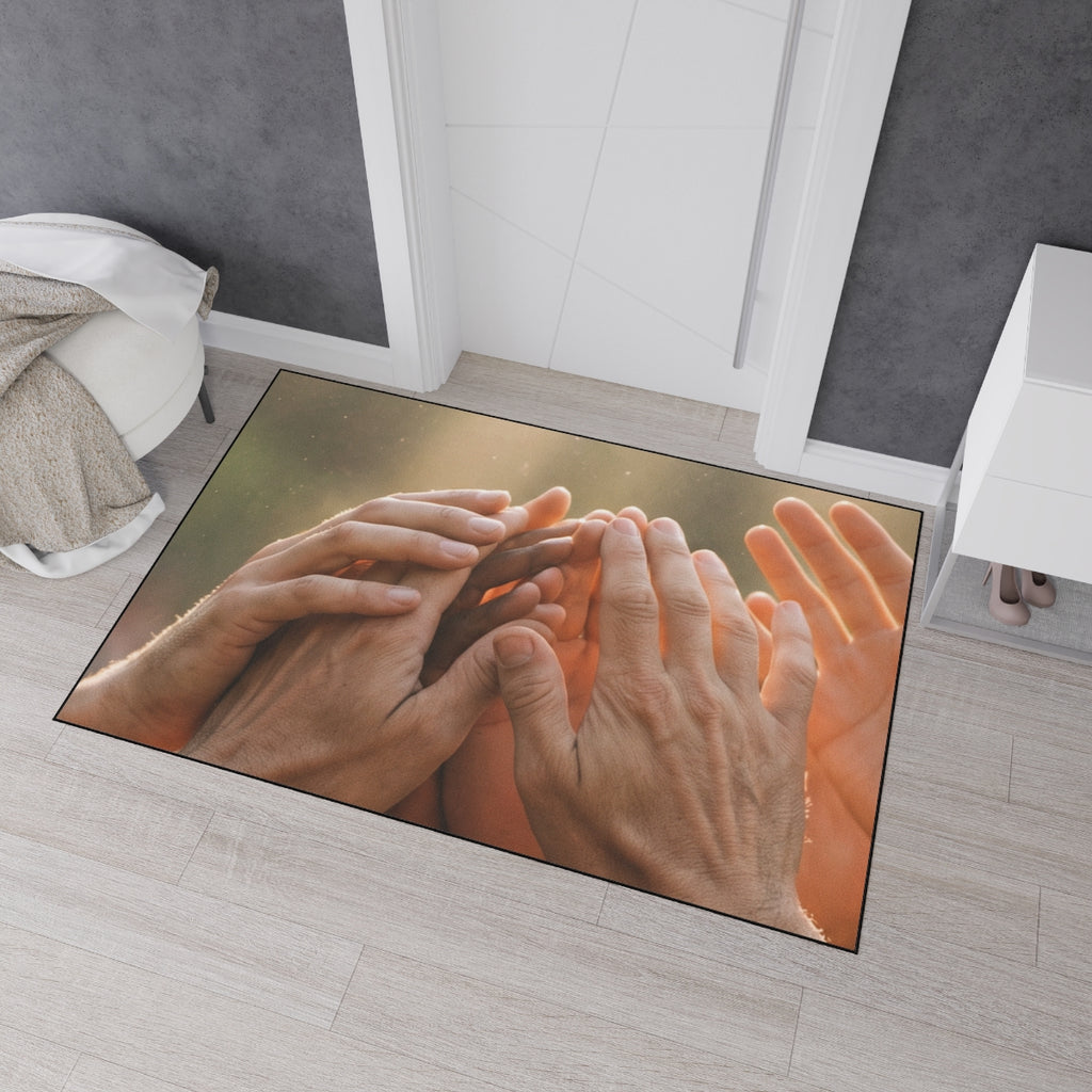 Heavy Duty Floor Mat - Golden Rays of Unity Wall Art |...