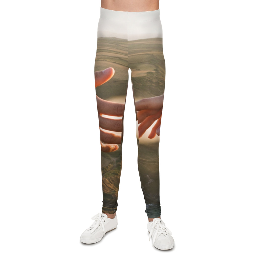 Youth Leggings - The Infinite Touch | Ethereal Coastal Art |...
