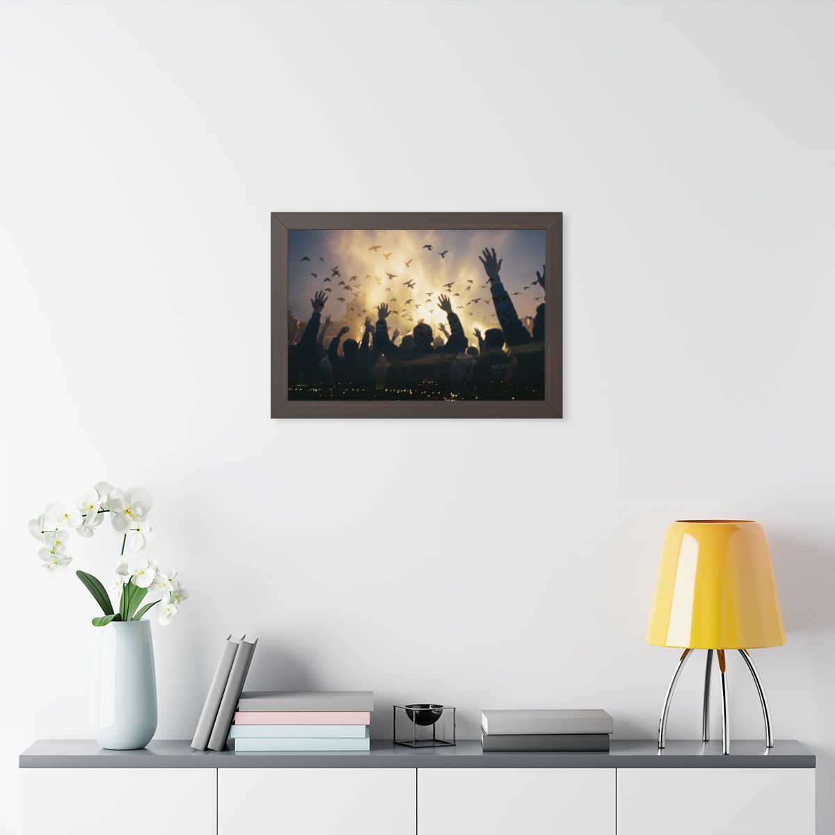 Framed Horizontal Poster - Euphoric Solstice Silhouette Art...