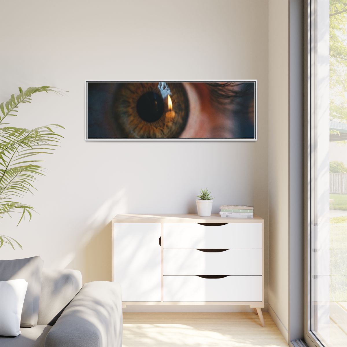 Matte Canvas, Framed - Amber Iris Reflection Fine Art Print...