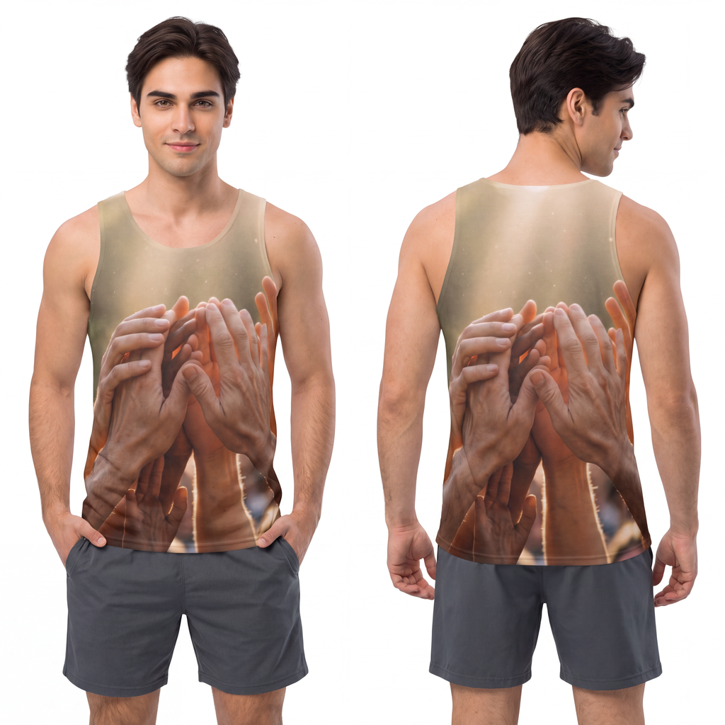 Men's Unisex Tank Top - Golden Rays of Unity Wall Art |...