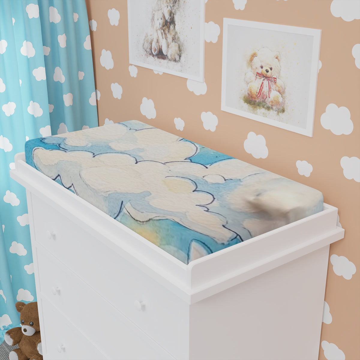 Changing Pad Cover - Starry Clouds | Echovira Gallery