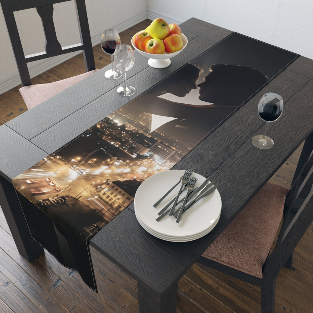 Table Runner - Midnight City Romance | Echovira Gallery