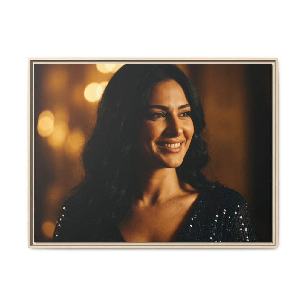 Framed Canvas Art - Golden Glamour — Natural / 1.25"