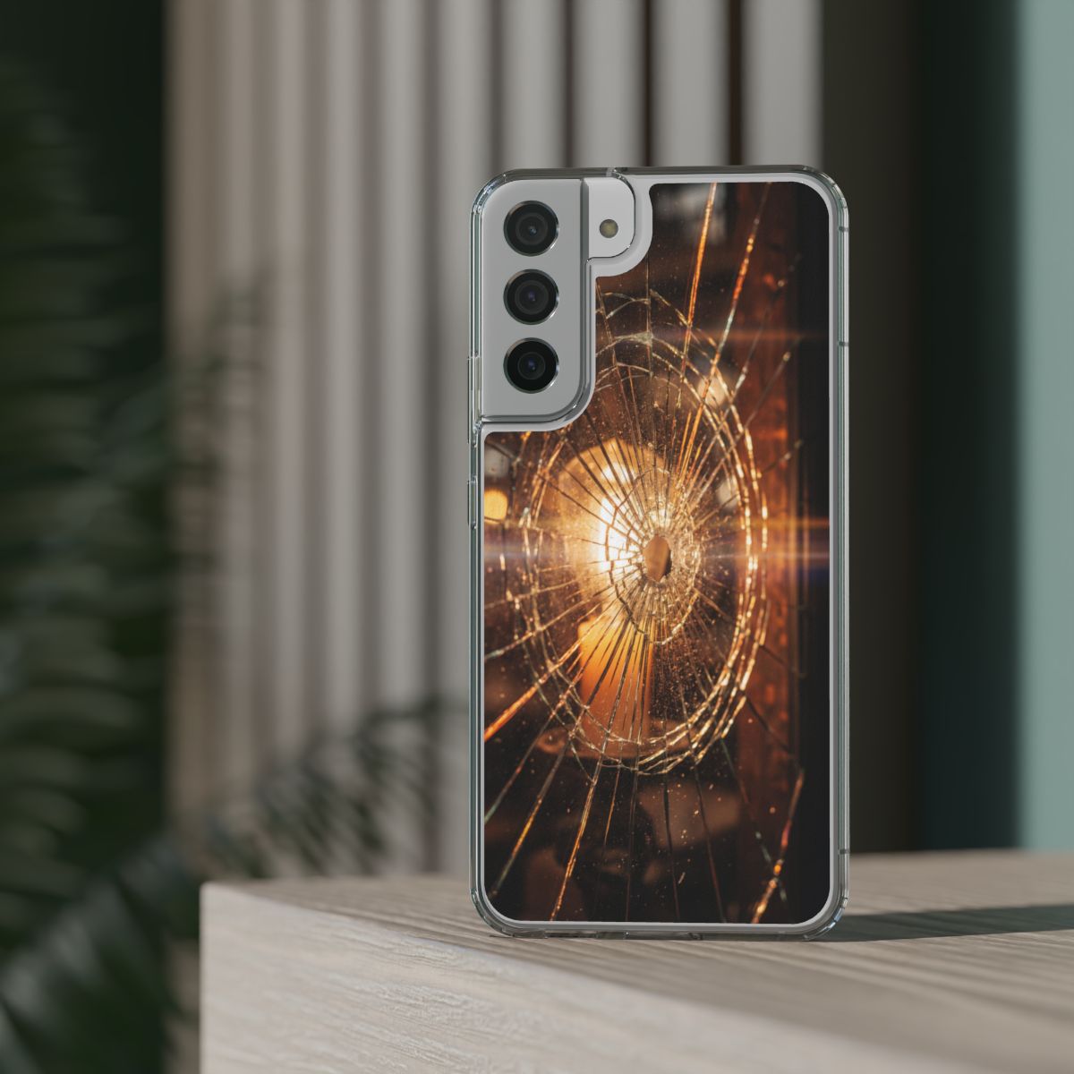 Clear Impact-Resistant Case - Fractured Glow