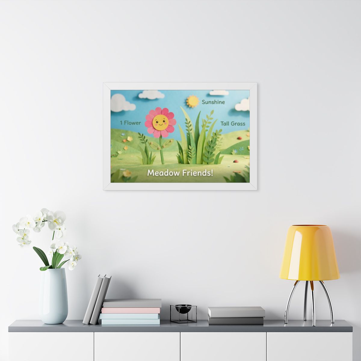 Framed Horizontal Poster - Meadow Vista — White (14×11... |...