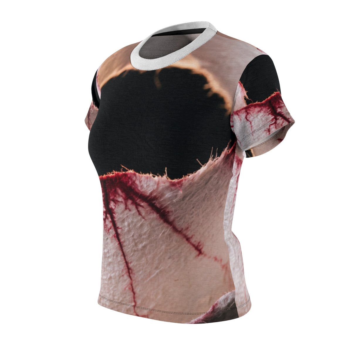 Women's Cut & Sew Tee - Crimson Veins | Echovira Gallery