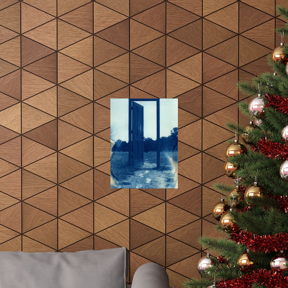 Matte Vertical Poster - Cyanotype Gate (8×10 & 36×54) |...