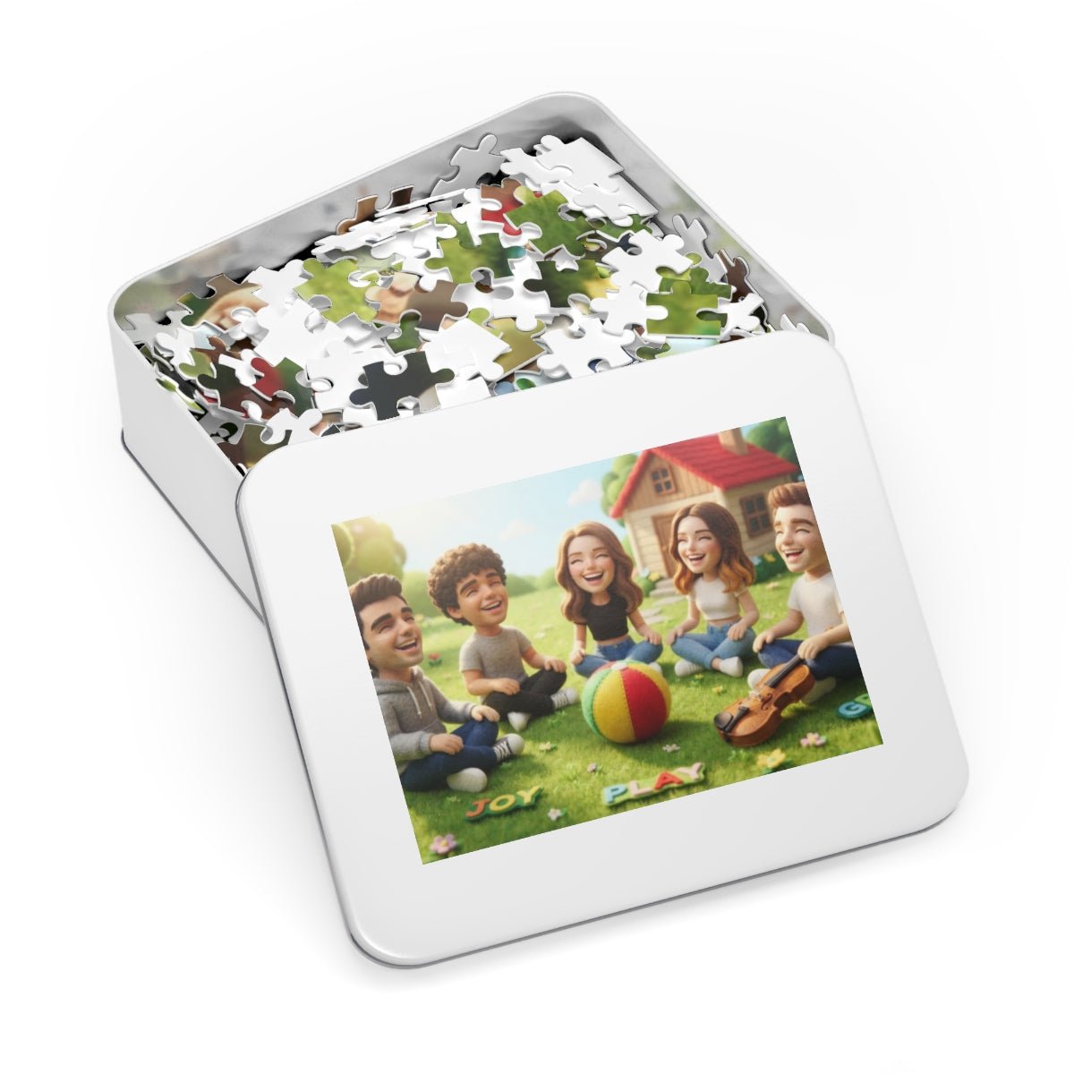 Jigsaw Puzzle with Tin - Meadow Pals (30, 110, 252, 500... |...