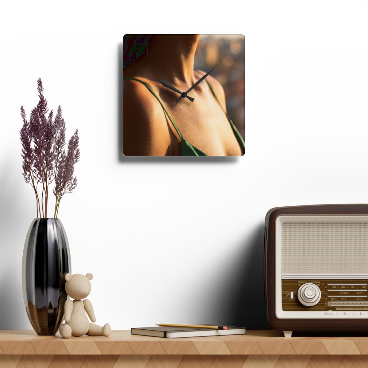 Acrylic Wall Clock - Sun-Kissed Serenity