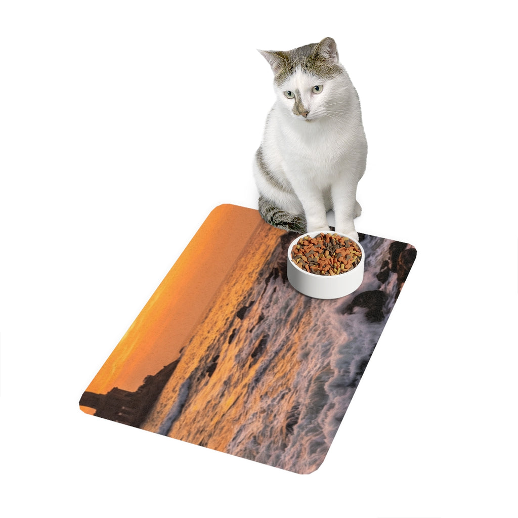 Pet Food Mat - Majestic Ocean Dawn