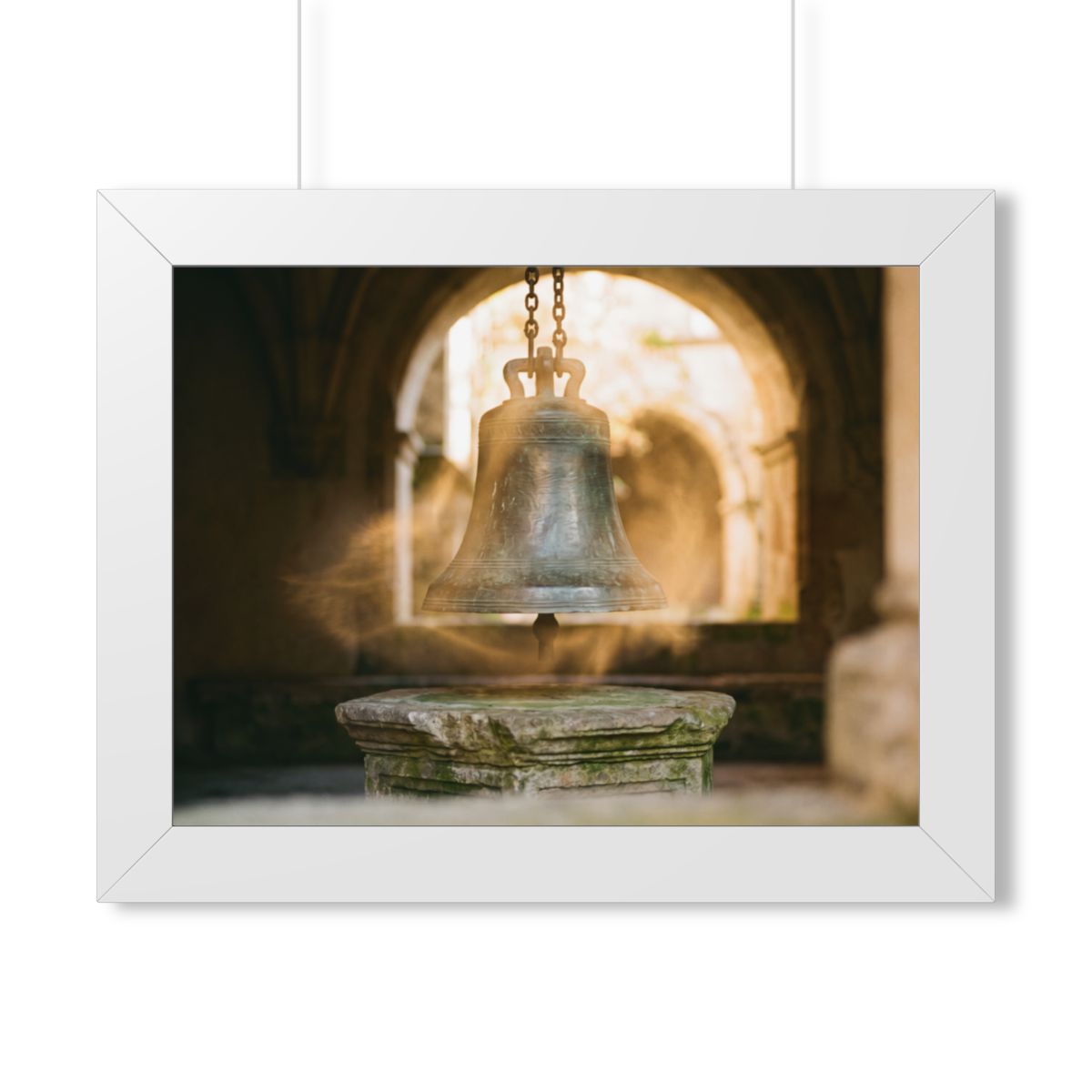 Framed Horizontal Poster - Cloister Bell — White (14×11... |...