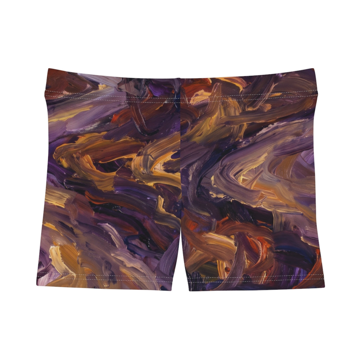 Women's Shorts with Moody Purple Landscape Art