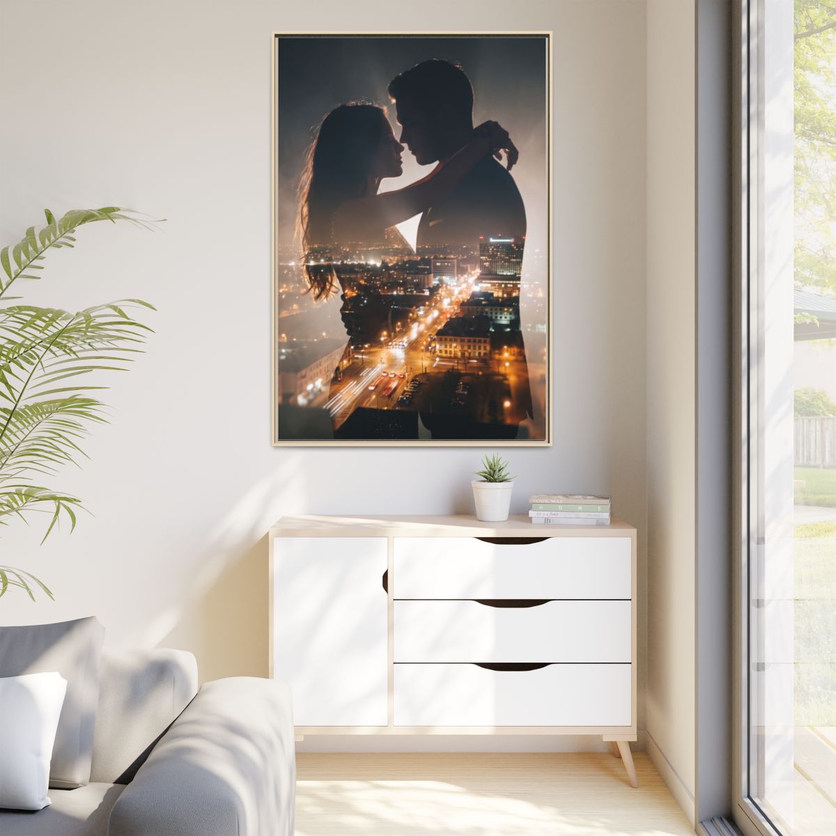 Framed Matte Canvas - Metropolitan Lovers Glow (8×10, 9×12...