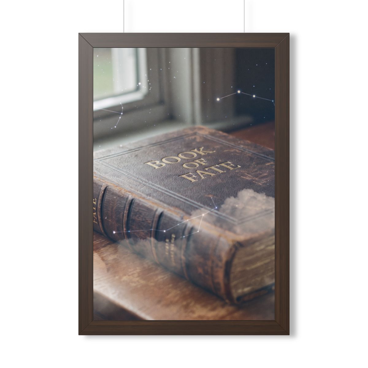 Framed Vertical Poster - Celestial Book of Fate Mystical Art...