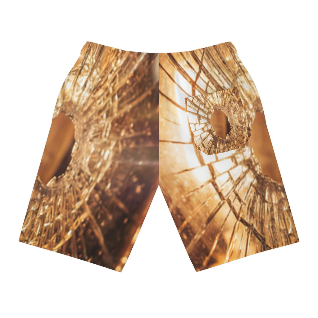 Athletic Long Shorts - Fractured Amber Glow | Echovira...