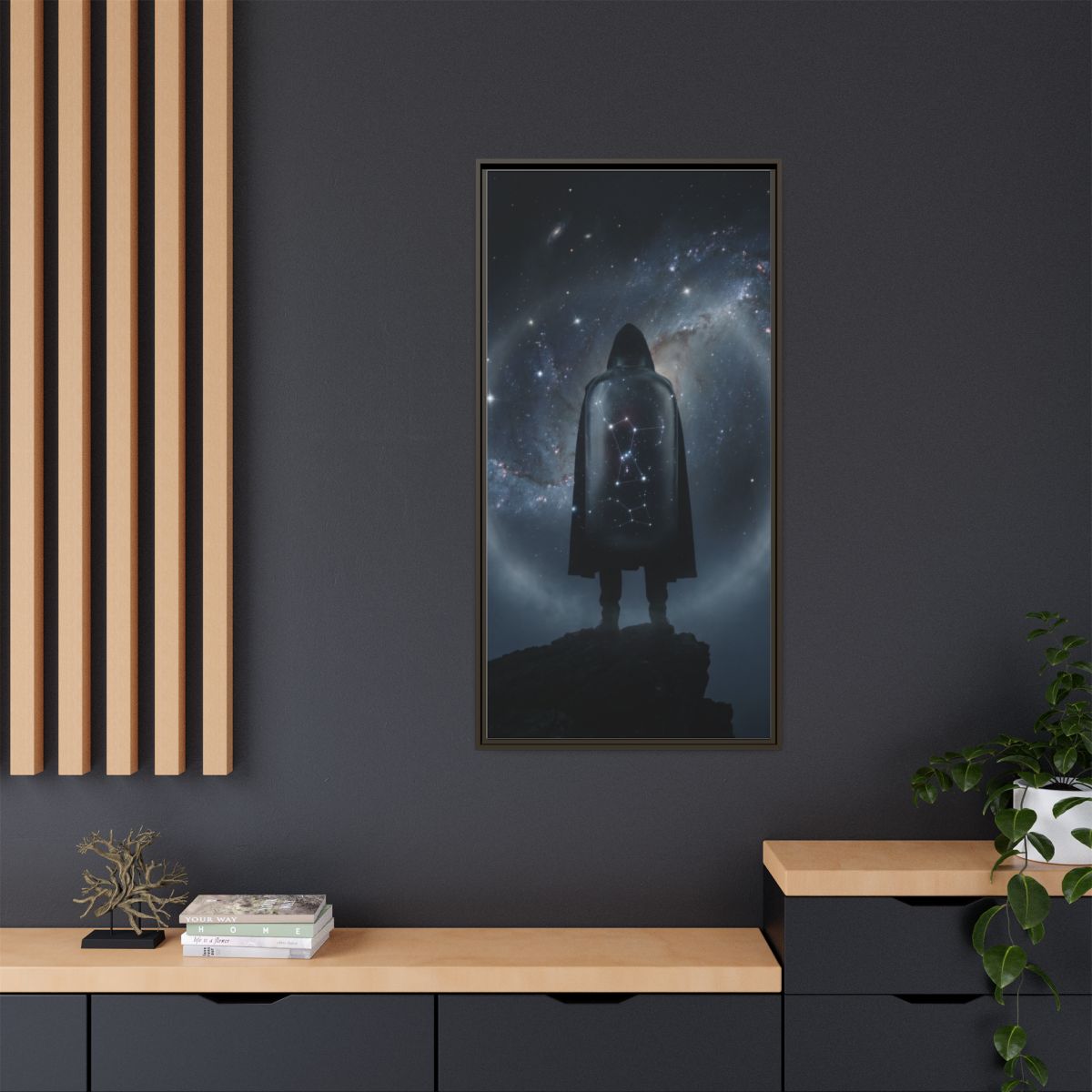 Framed Matte Canvas - Cosmic Sentinel — Espresso / 1.25"......