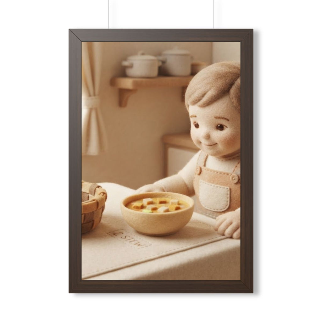 Framed Vertical Poster - Cozy Felt Hearth — Walnut (11×14......