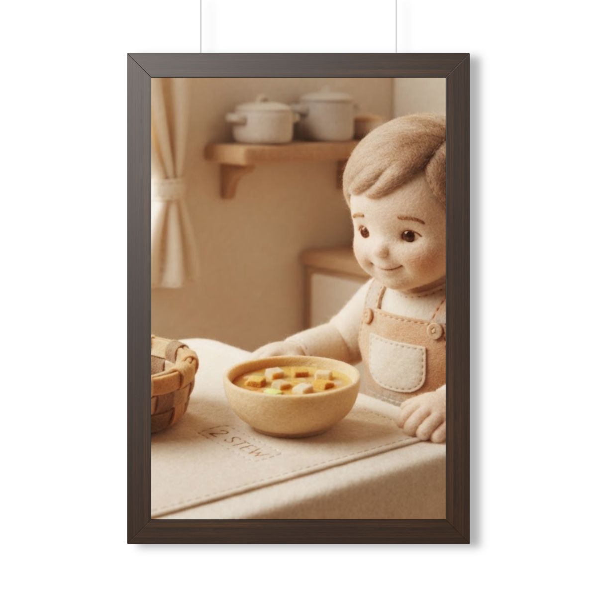 Framed Vertical Poster - Cozy Felt Hearth — Walnut (11×14......