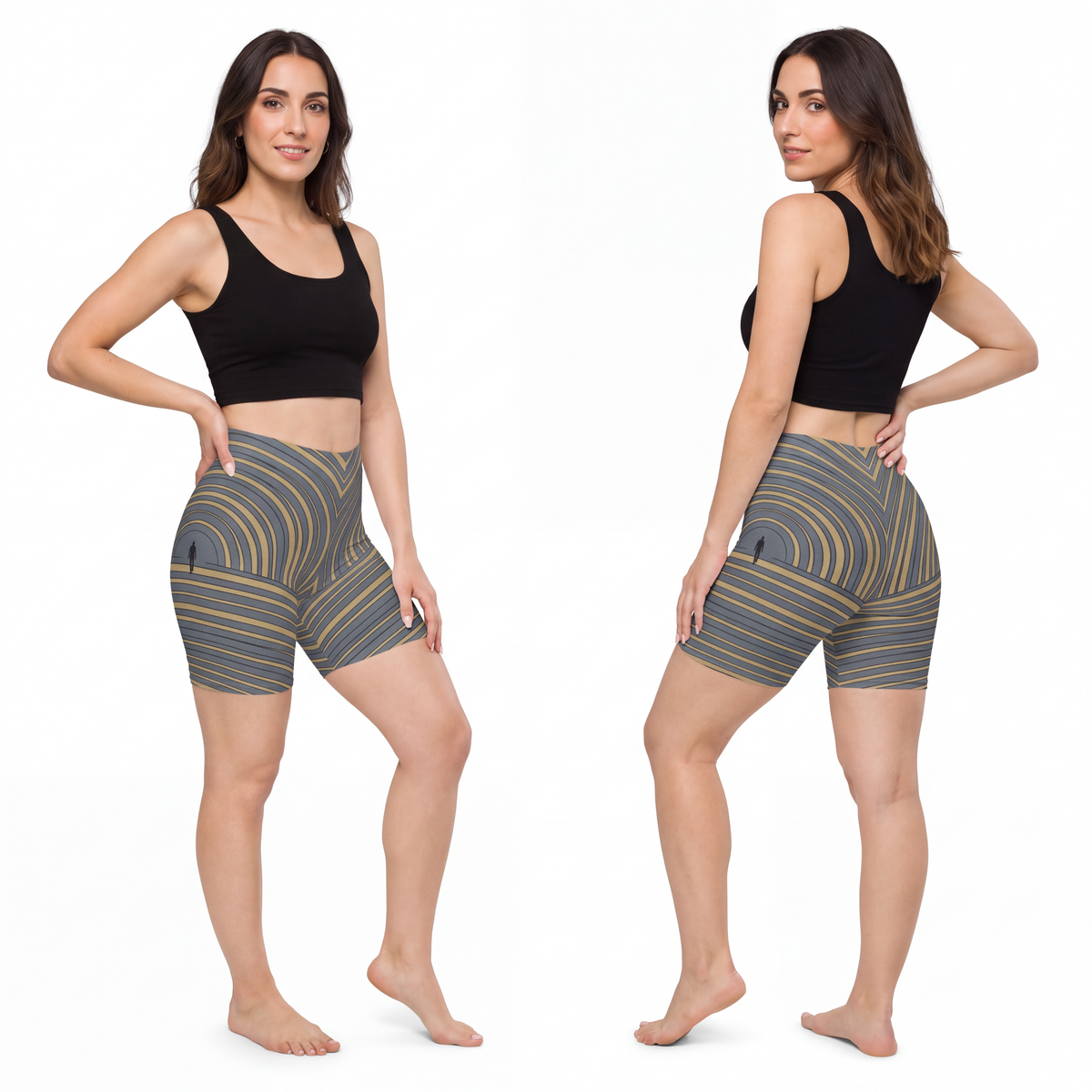Women's Biker Shorts - Concentric Pace | Echovira Gallery
