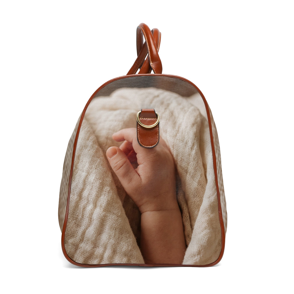 Waterproof Travel Bag - Soft Nursery Baby Hand Art - Oatmeal...