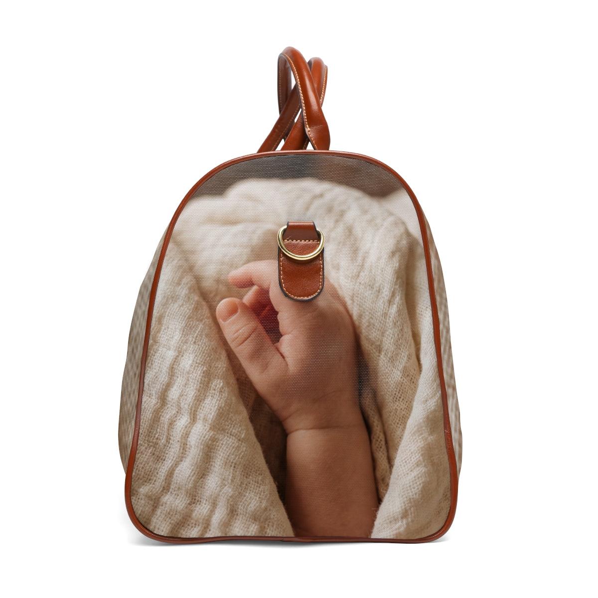 Waterproof Travel Bag - Soft Nursery Baby Hand Art - Oatmeal...