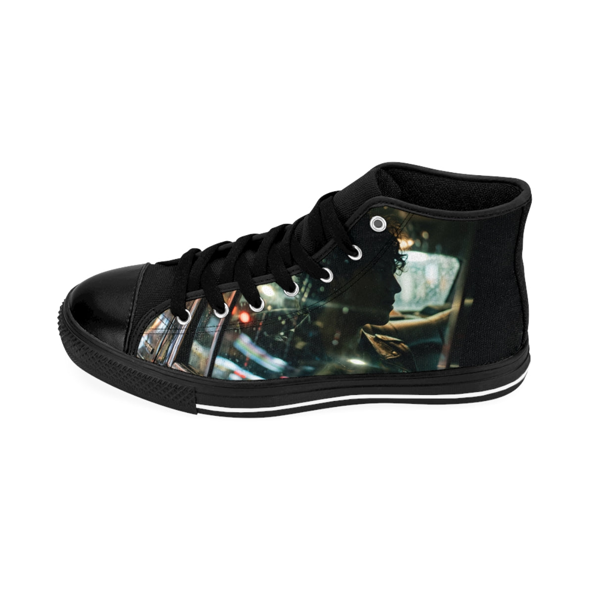 Women's Classic Sneakers - Nocturnal Taxi Ride Cinematic Art...