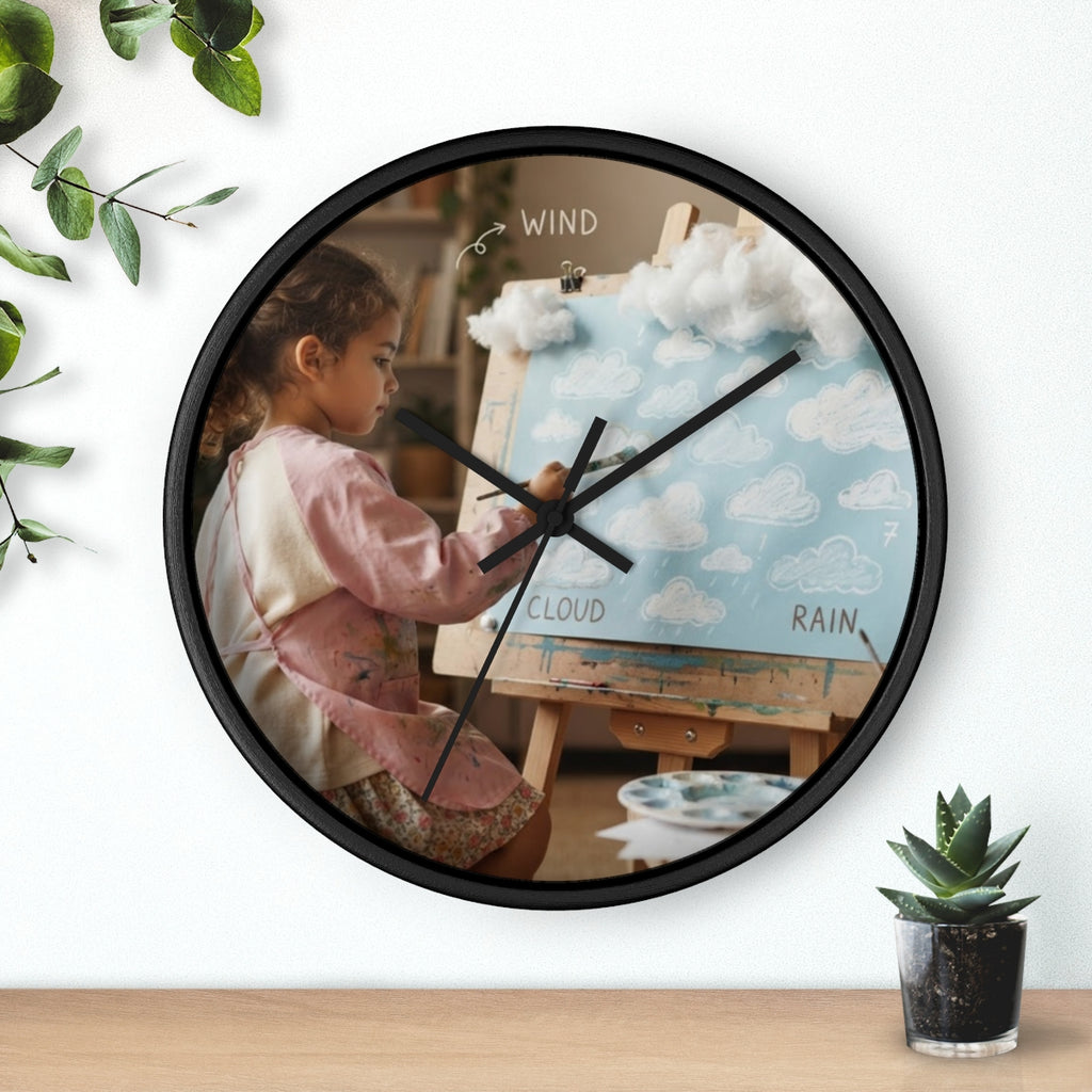 Wall Clock - Little Artist Cloud Painting Canvas | Echovira...