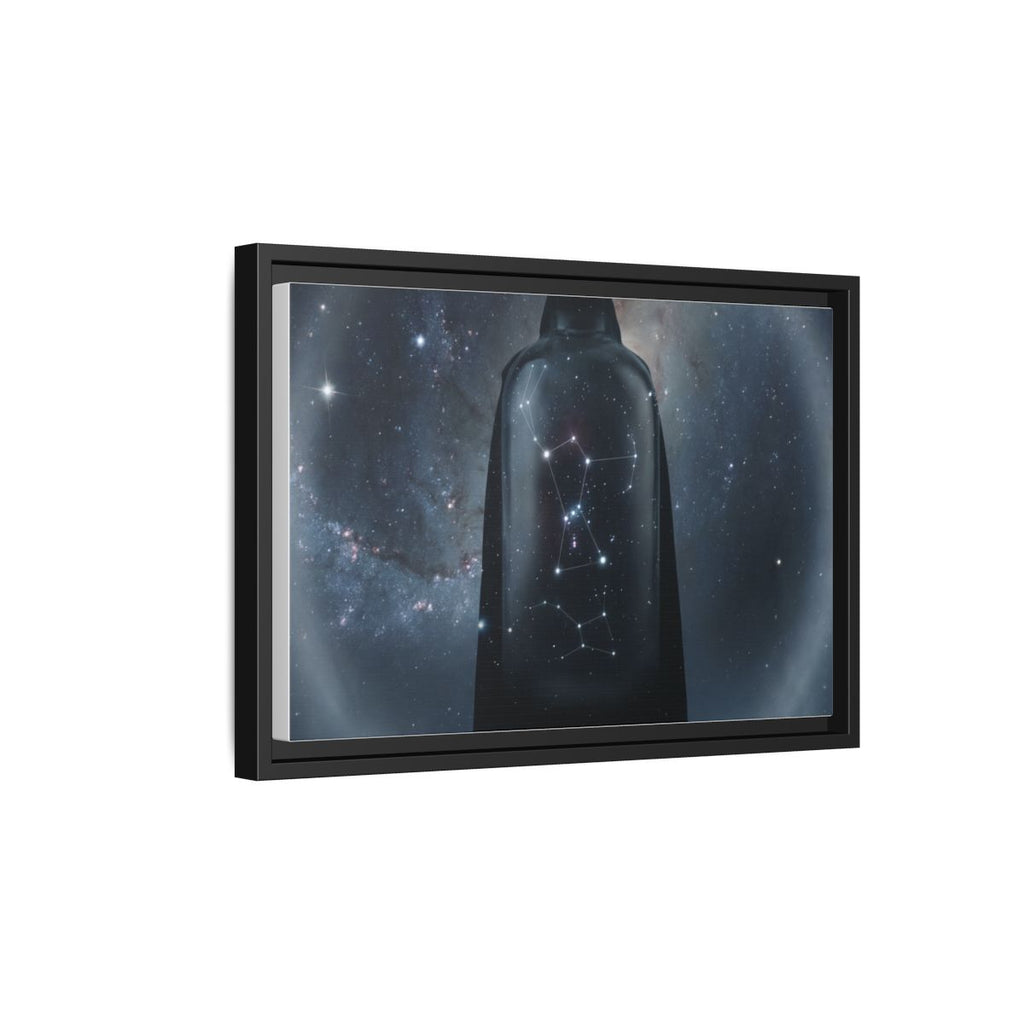 Framed Matte Canvas - Cosmic Sentinel — Black / 1.25" (10×8, 12×9, 14×11, 16×12, 20×10, 18×12, 20×16, 24×16, 24×18, 36×12, 24×20, 32×16, 30×20, 30×24, 32×24, 48×16, 36×24, 48×24, 40×30, 60×20, 48×32, 60×30 & 60×40)