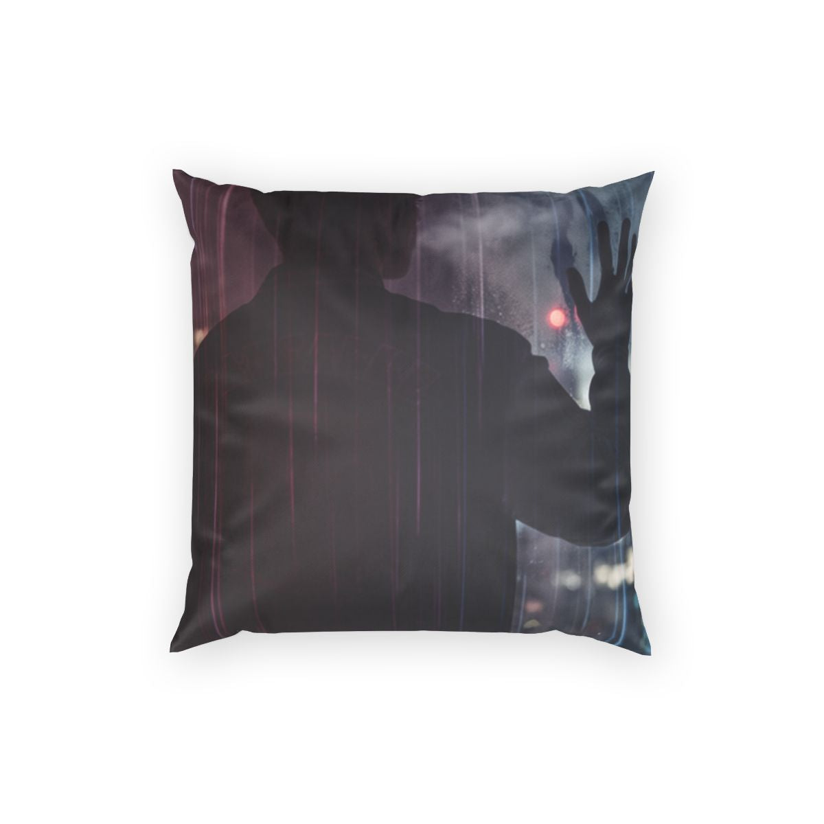 Poly Velvet Pillow - City Window Rain Noir Aesthetic Art |...