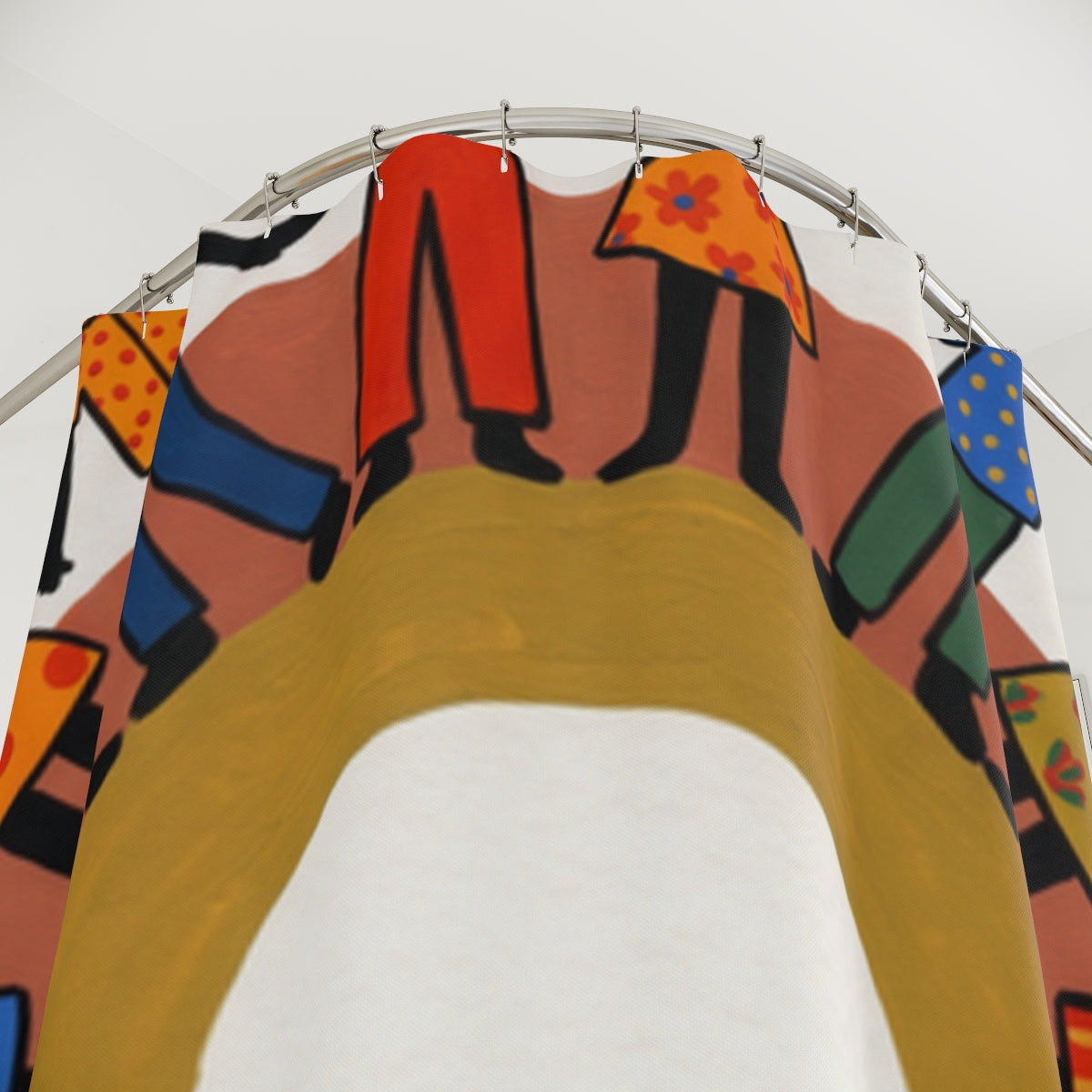 Shower Curtain - Unity Mandala Folk Art | Echovira Gallery