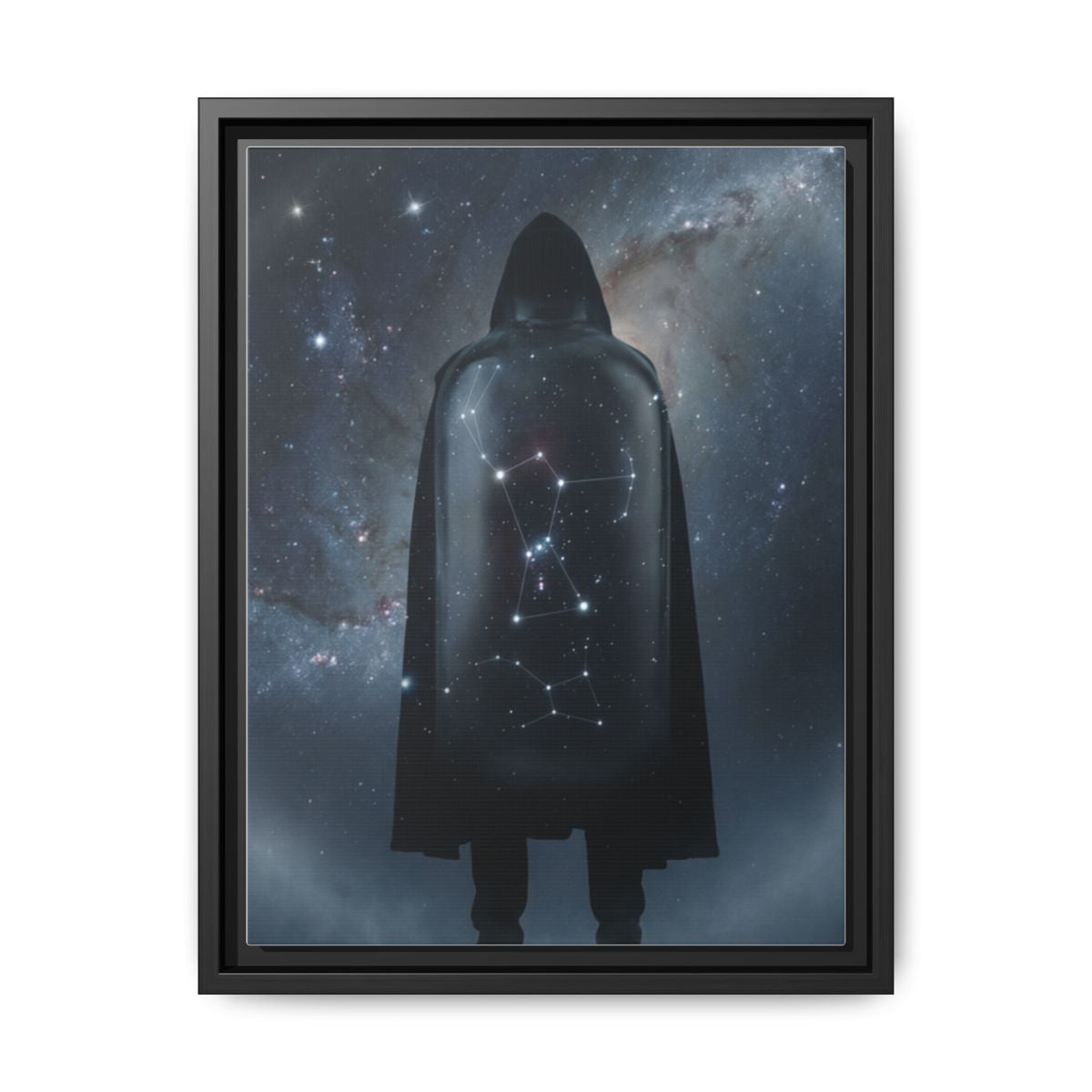 Framed Matte Canvas - Cosmic Sentinel — Black / 1.25" (8×10, 9×12, 11×14, 12×16, 10×20, 12×18, 16×20, 16×24, 18×24, 12×36, 20×24, 16×32, 20×30, 24×30, 24×32, 16×48, 24×36, 24×48, 30×40, 20×60, 32×48, 30×60 & 40×60)