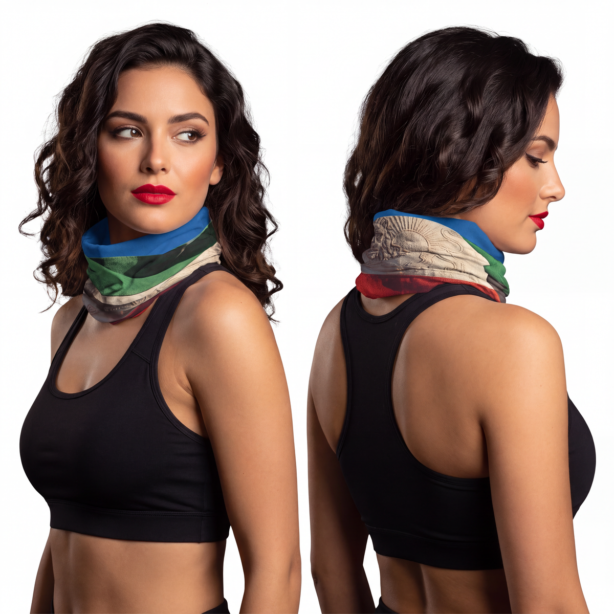 Lightweight Neck Gaiter - Vintage Persian Lion and Sun Flag...