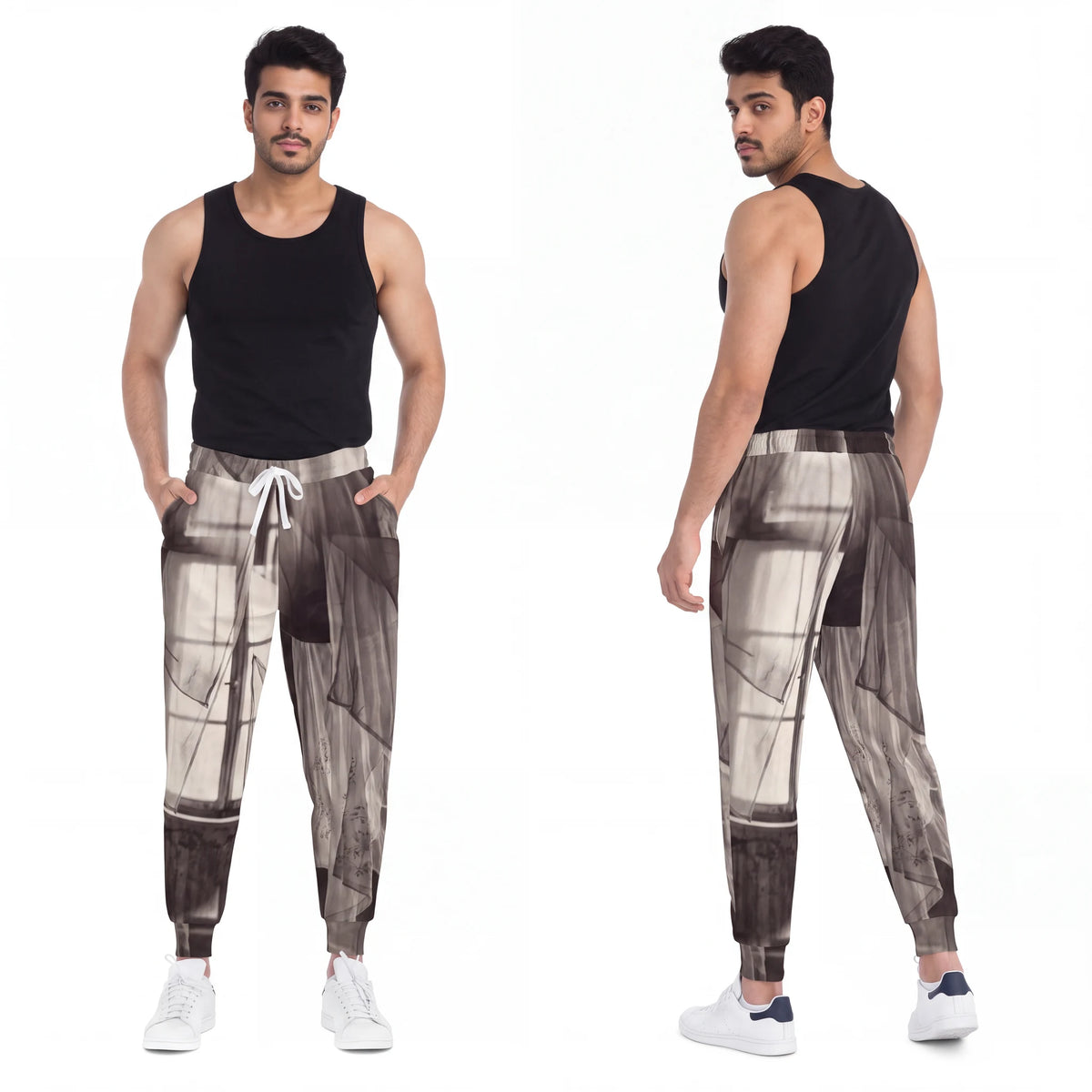 Men's Athletic Joggers - Spectral Veils | Echovira Gallery