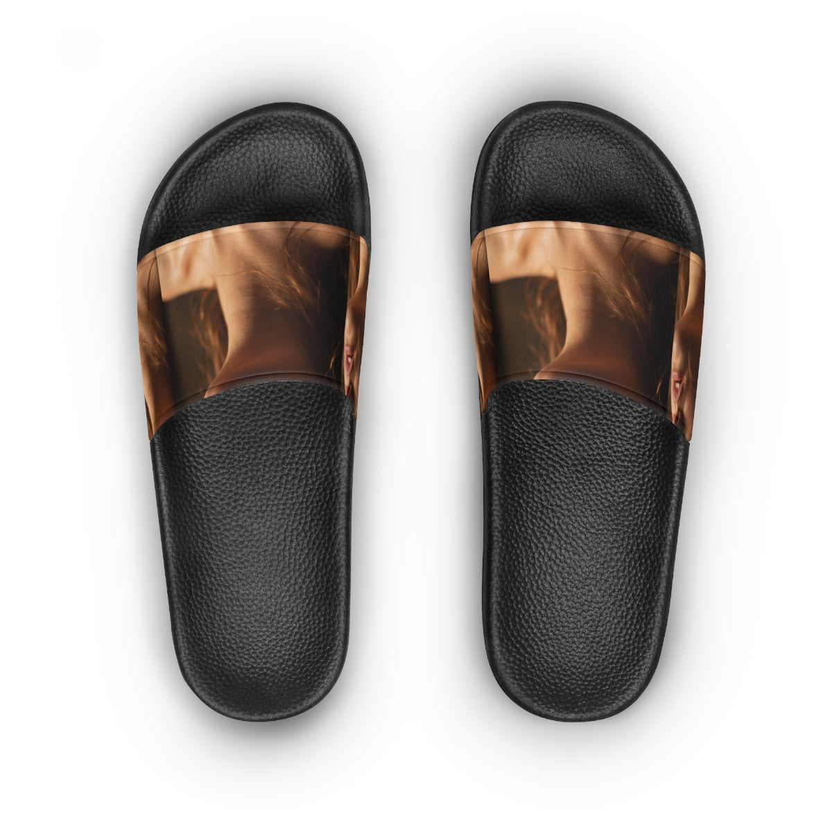 Women's Slide Sandals - Intimate Shadows Collage Art |...