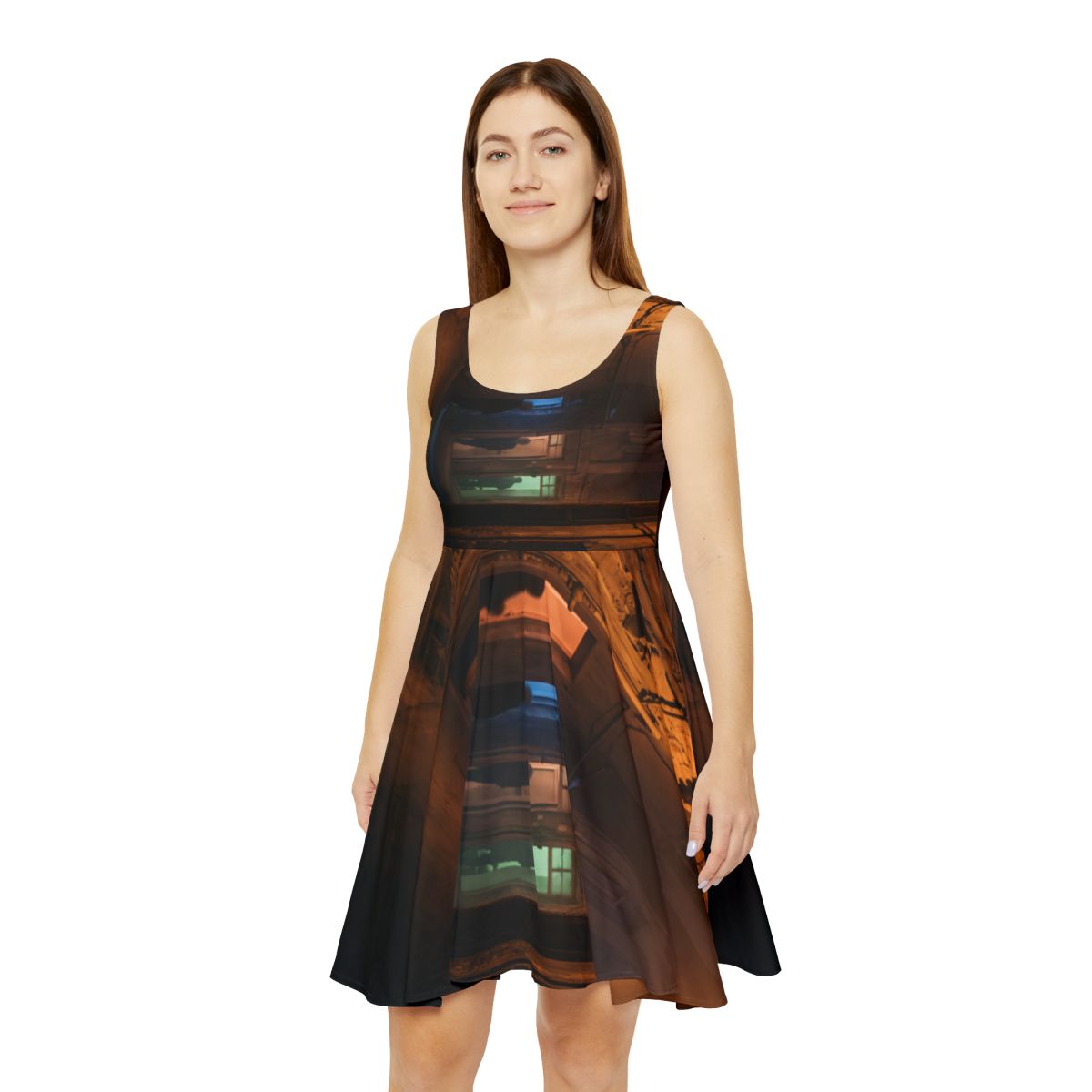 Women's Skater Dress - Shadowed Alleyway Mystery Art Print |...