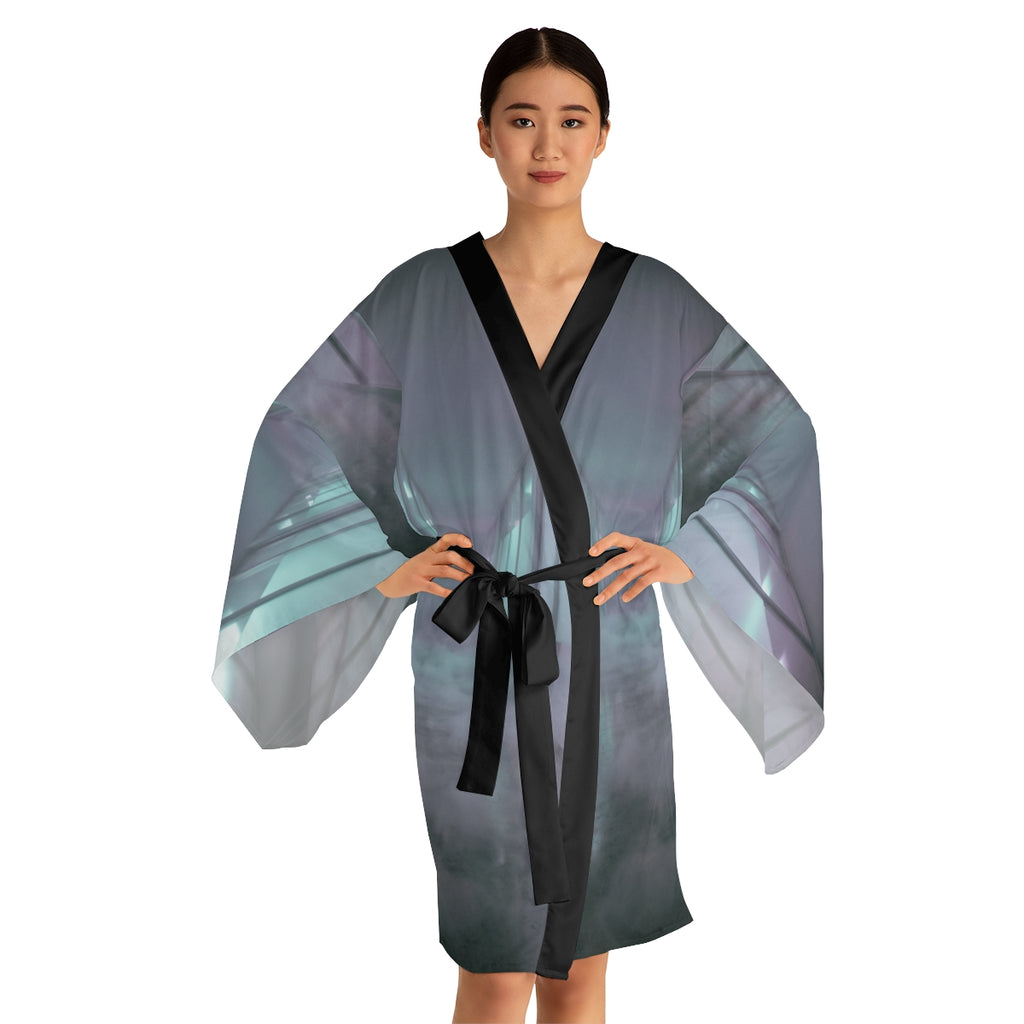Long Sleeve Kimono Robe - Liminal Corridor Fog Art Print |...