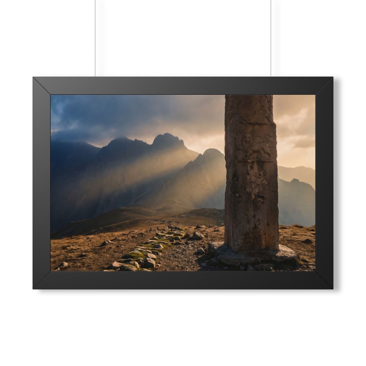 Framed Horizontal Poster - Mystic Monolith Ancient Persian...
